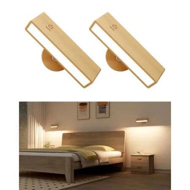 Wall Sconces Set of 2 Rechargeable Wall Lights with 360 Rotation,Battery Operated,Magnetic Wall Light,Wireless Wall Mount Light (2 Pack)