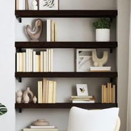 Detailed information about the product Wall Shelf Dark Brown 100x30x(2-6) cm Treated Solid Wood Oak