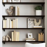 Detailed information about the product Wall Shelf Dark Brown 100x30x2 cm Treated Solid Wood Oak