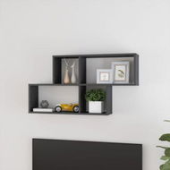 Detailed information about the product Wall Shelf High Gloss Grey 100x18x53 Cm Engineered Wood