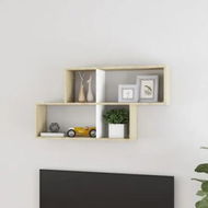 Detailed information about the product Wall Shelf White and Sonoma Oak 100x18x53 cm Engineered Wood