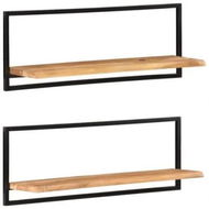 Detailed information about the product Wall Shelves 2 pcs 100x24x35 cm Solid Wood Acacia and Steel