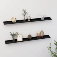 Detailed information about the product Wall Shelves 2 pcs Black 100x9x3 cm