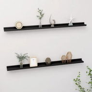 Detailed information about the product Wall Shelves 2 pcs Black 115x9x3 cm