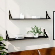 Detailed information about the product Wall Shelves 2 pcs Black 80x15x15.5 cm Engineered Wood