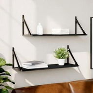 Detailed information about the product Wall Shelves 2 pcs Black 80x25x25.5 cm Engineered Wood