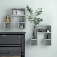 Detailed information about the product Wall Shelves 2 Pcs Concrete Grey 50x15x50 Cm Engineered Wood