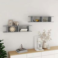 Detailed information about the product Wall Shelves 2 pcs Concrete Grey 90x18x20 cm Engineered Wood