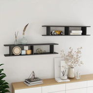 Detailed information about the product Wall Shelves 2 Pcs High Gloss Grey 105x18x20cm Engineered Wood