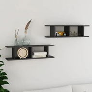 Detailed information about the product Wall Shelves 2 pcs High Gloss Grey 75x18x20 cm Engineered Wood