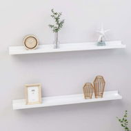 Detailed information about the product Wall Shelves 2 Pcs High Gloss White 80x9x3 Cm