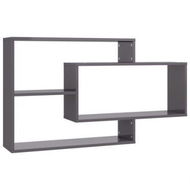 Detailed information about the product Wall Shelves High Gloss Grey 104x20x58.5 Cm Chipboard.