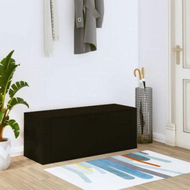 Wall Shoe Cabinet Black 100x35x38 Cm Engineered Wood