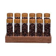 Detailed information about the product Walnut solid wood base 12 Tubes Single Dose Coffee Bean Storage wooden Holder Coffee Bean Cellar Dosing Glass Vials With Lids 2Oz Containers Display Stand And Funnel