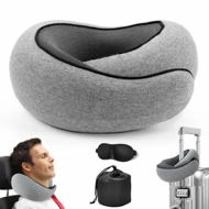 Detailed information about the product Wander Plus Stowable U-Shaped Pillow, Neck Pillow for Airplanes, Memory Foam Travel Pillow-Grey