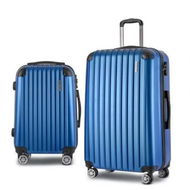 Detailed information about the product Wanderlite 2 Set Luggage 20-28 Inch with Zipper Lock Carry On Hard Shell Travel Suitcase Luggage Case Blue