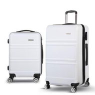 Detailed information about the product Wanderlite 2pc Luggage Trolley Set Suitcase Travel TSA Carry On Hard Case Lightweight White