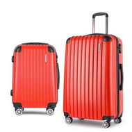 Detailed information about the product Wanderlite 2pc Luggage Trolley Travel Set Suitcase Carry On TSA Hard Case Lightweight Red