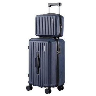 Wanderlite 2pcs Trunk Luggage Suitcase Travel Carry On TSA Lock 12 20 Navy