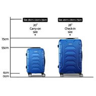 Detailed information about the product Wanderlite 2Set 20-28 Inch Luggage with TSA Lock Spinner Carry On Hard Shell Travel Suitcase Luggage Case Blue