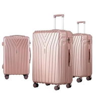 Detailed information about the product Wanderlite 3 Set Luggage 20-24-28 Inch Suitcase with TSA Lock Carry On Hard Shell Travel Luggage Organiser Case Pink