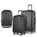 Wanderlite 3 Set Luggage 20-24-28 Inch with Zipper Lock Carry On Hard Shell Travel Suitcase Luggage Case Black. Available at Crazy Sales for $134.95