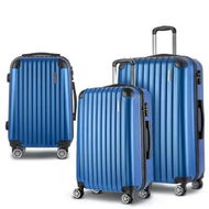 Detailed information about the product Wanderlite 3 Set Luggage 20-24-28 Inch with Zipper Lock Carry On Hard Shell Travel Suitcase Luggage Case Blue
