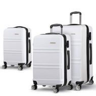 Detailed information about the product Wanderlite 3pc Luggage Trolley Set Suitcase Travel TSA Carry On Hard Case Lightweight White