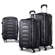 Detailed information about the product Wanderlite 3pc Luggage Trolley Travel Suitcase Set TSA Hard Case Lightweight Black