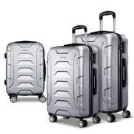 Detailed information about the product Wanderlite 3pc Luggage Trolley Travel Suitcase Set TSA Hard Case Shell Strap Silver