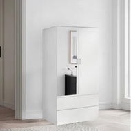 Detailed information about the product Wardrobe Cabinet Armoire Clothes Garment Storage Shelves Unit Organiser Glass Mirror Door Drawer Closet Cupboard Bedroom Furniture Hanging Rail White