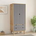 Wardrobe OTTA Brown and Grey 76.5x53x172 cm Solid Wood Pine. Available at Crazy Sales for $449.95