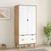 Wardrobe OTTA Brown and White 76.5x53x172 cm Solid Wood Pine. Available at Crazy Sales for $509.95