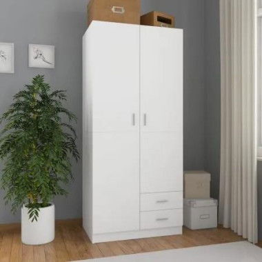 Wardrobe White 80x52x180 cm Chipboard