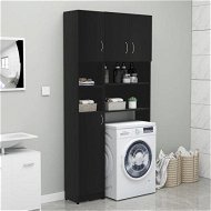 Detailed information about the product Washing Machine Cabinet Set Black Chipboard