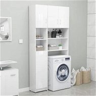 Detailed information about the product Washing Machine Cabinet Set High Gloss White Chipboard