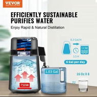 Detailed information about the product Water Distiller, 4L 1.05 Gallon Pure Water Purifier Filter For Home Countertop, 750W Distilled Water Maker, Stainless Steel Interior Distiller Water Making Machine to Make Clean Water, Black