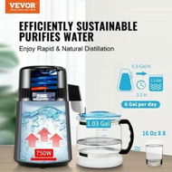 Detailed information about the product Water Distiller, 4L 1.05 Gallon Pure Water Purifier Filter For Home Countertop, 750W Distilled Water Maker, Stainless Steel Interior Distiller Water Making Machine to Make Clean Water, Gray