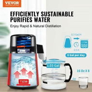 Detailed information about the product Water Distiller, 4L 1.05 Gallon Pure Water Purifier Filter For Home Countertop, 750W Distilled Water Maker, Stainless Steel Interior Distiller Water Making Machine to Make Clean Water, Red