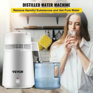 Water Distiller Purifier Pure Water Distiller Filters Water Distillation 4L Internal Stainless Steel with Collection Bottle