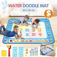 Detailed information about the product Water Doodle Mat Kids Painting Drawing Colouring Rug Carpet Toy Magic Pen Stamp Writing Board Cartoon Learning Aqua Doodling Canvas 100x80cm