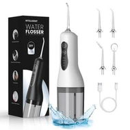 Detailed information about the product Water Flosser Teeth Cleaner,4 Modes Rechargeable Portable Cordless Oral Irrigator 260ML Electric Dentel Flossers,IPX7 Waterproof White