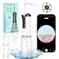 Detailed information about the product Water Flosser with Camera for Teeth,Visual Water Dental Flosser with 12-Gear Rechargeable Water Flosser with 3-Nozzle Waterproof for Android iOS(White)