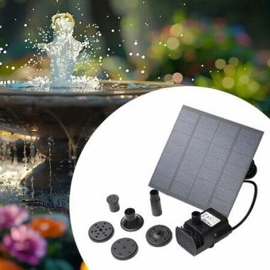 Water Pump Solar Powered Water Fountain Pump Bird Bath Fountain Kit Fish Tank Pond 6 Nozzles