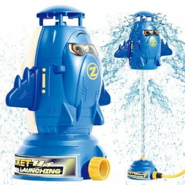 Water Rocket Launcher Sprinkler for Kids,Outdoor Water Toys for Ages 3+,Summer Backyard Outside Game,Birthday for Boys Girls,Blue