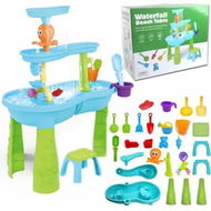 Detailed information about the product Water Table 3-Tier Outdoor Kids Activity Table with Water Toy Accessories, Rain Showers Splash Pond Outside Water Play Toys Sand Sensory