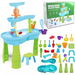 Water Table 3-Tier Outdoor Kids Activity Table with Water Toy Accessories, Rain Showers Splash Pond Outside Water Play Toys Sand Sensory. Available at Crazy Sales for $54.11