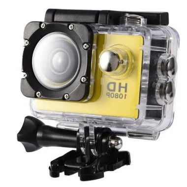 Waterproof 1080P 12MP Sports Camera: Full HD High-Resolution, 2.0 Inch Display, 30m/98ft Underwater(Yellow)