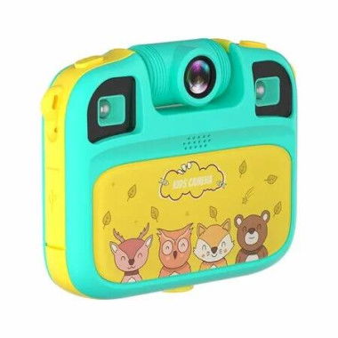 Waterproof 1080P Video Underwater Camera for Kids with Silicone Cover,Puzzle Games,2.4 Selfie Toddler Camera Toys for 3+ Years Old-Green