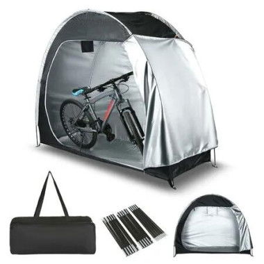 Waterproof Bike Storage Tent, Anti-Dust 210D Cover for Outdoor Bicycles, Foldable Bicycle Shed for Camping & Gardens (163X80X195CM)